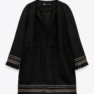 Faux Suede Jacket NWT Zara xs